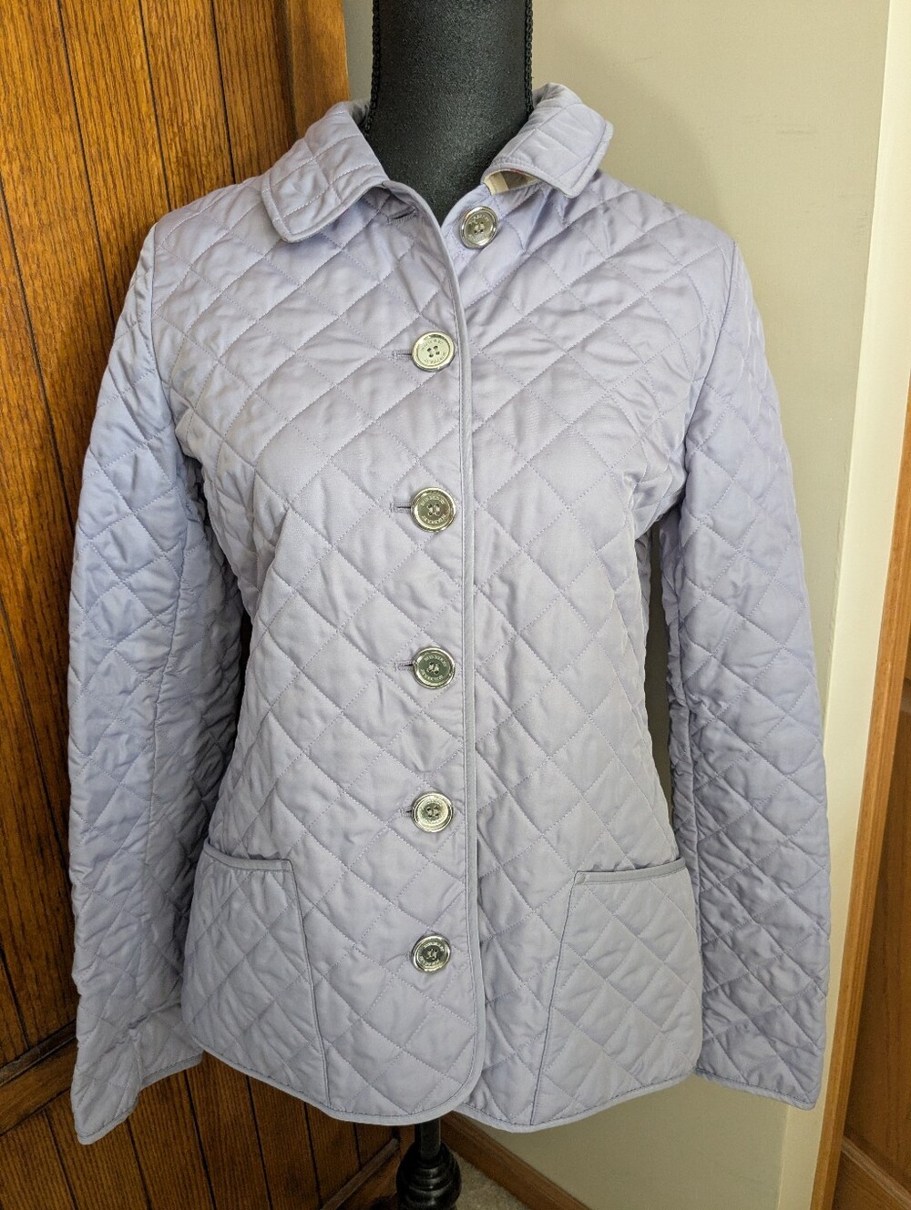 BURBERRY BRIT Lilac Quilted Jacket, Sz M, EUC!!!